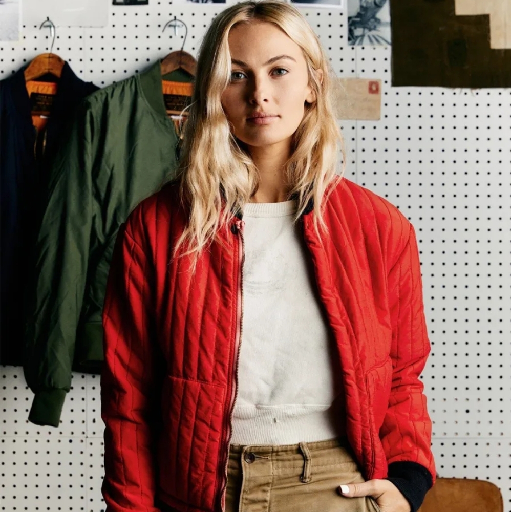 imogene + willie Red Bomber Jacket